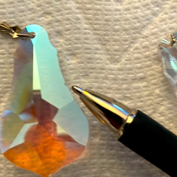 Swarovski Four Crystal Rounded Pendalogue Two Pieces have Ribbon about 2 Inches - Picture 11 of 11